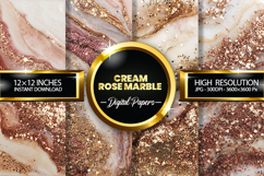 Cream Rose Marble Digital Papers - 04 variations Product Image 1