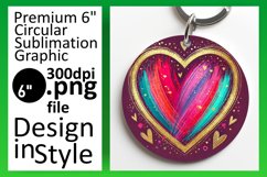 Vibrant Circle Design Car Coaster PNG , Heart Product Image 1