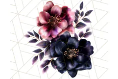 Gothic Floral PNG, Dark Aesthetic Flowers Clipart Print Product Image 4