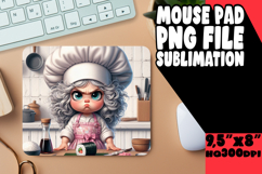 Enchanted Mouse Mat Sublimation Style, Girl Grumpy Product Image 1