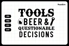 Funny Man Cave Sign Saying SVG | Tools, Beer, Questionable Product Image 3