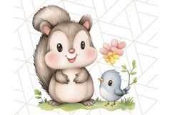Cute Animal Friends Clipart PNG, Whimsical Spring Animal Duo Product Image 4