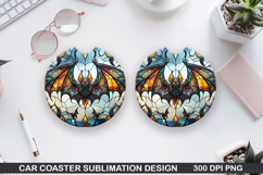 Haunted Bats Car Coaster Sublimation| Halloween Coaster PNG Product Image 1