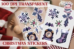 Christmas Sticker Sheet Gothic Dark Winter Holiday PNG Product Image 1