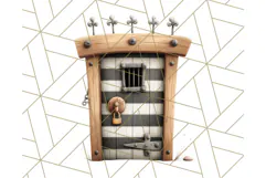 Cute Animals in Jail Clipart PNG, Funny Prisoner Critters Product Image 4