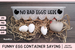Funny Egg Container Saying SVG | No Bad Eggs Here Product Image 1