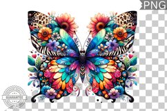Vibrant Floral Butterfly Sublimation - Clipart PNG Design Product Image 1
