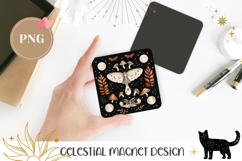 Cartoon Mushrooms Magnet, Celestial Forest Magnet Print Product Image 1