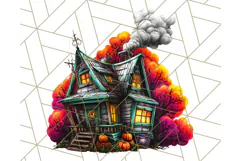 Haunted Houses Clipart PNG, Spooky Halloween Homes Product Image 4