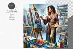 Women painting, JPG, Junk journal, Digital paper Product Image 1