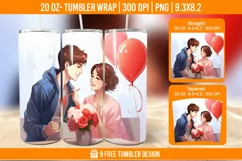 Valentines day Tumbler Wrap Designs, Sublimation Wrap Product Image 1