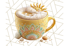 Pastel Coffee Mug Clipart PNG, Latte Iced Coffee Tea Cups Product Image 4