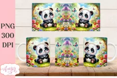 Cute baby panda bear mug wrap PNG for sublimation Product Image 2