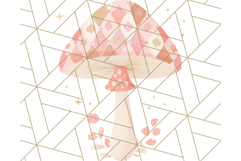 Dreamy Patterned Mushroom Clipart PNG, Forest Elements Png Product Image 4