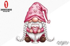 Valentine Gnome Sublimation Clipart - High Quality Design Product Image 1