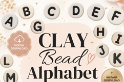 Clay Bead Alphabet PNG Bundle | Neutral Letter Bead Product Image 1