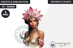 Royal Lotus Princess Fantasy Goddess Floral Clipart Product Image 1