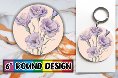 Playful Circle Design Keychain Artwork , Beauty Flower Product Image 1