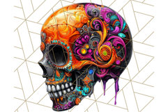 Bright Sugar Skull PNG Clipart, Halloween Colorful Skull Png Product Image 4