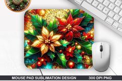 Flowers Mouse Pad Sublimation,Christmas Mouse Pad PNG Design Product Image 1