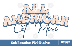 American Cat Mini 4th of July USA Paw DTF PNG Sublimation Product Image 1