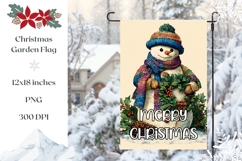 Cartoon Christmas Snowman Garden Flag Design Product Image 1