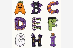 Halloween Kids Alphabet PNG Bundle | Cute A-Z Spooky Letters Product Image 5