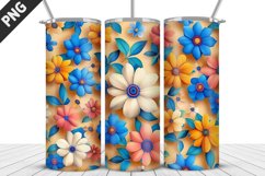 3D Flowers Tumbler Wrap | Sublimation Design | Tumble PNG Product Image 5