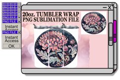 Floral Denim Tumbler Wrap Spring 20oz Product Image 1