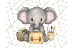 Cute Back to School Animals PNG Clipart with Books &amp; Bags Product Image 4