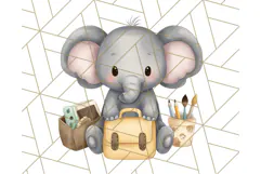 Cute Back to School Animals PNG Clipart with Books & Bags Product Image 4