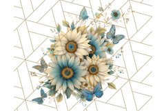 Sunflower and Butterfly PNG Clipart, Bright Jewel Tones Png Product Image 4