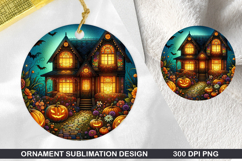 House Stained Glass Ornament PNG, Digital Download File Product Image 1