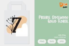 Prairie Rosewood Boho Floral Monogram Product Image 1