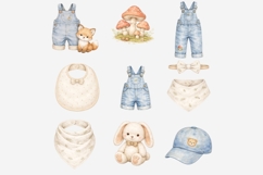 Woodland Baby Denim Clipart Bundle Product Image 4