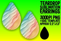 Eye-Catching Gradient Sublimation Teardrop Earrings Design Product Image 1