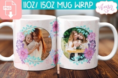 Floral Photo Mug template sublimation PNG, Spring mug PNG Product Image 3