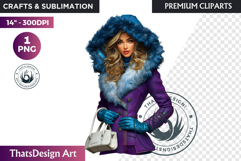 Modern Winter Girl Fashion Illustrations PNG Graphics Product Image 1