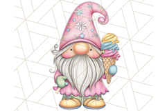Ice Cream Gnome Clipart PNG Summer Dessert Art, Summer Gnome Product Image 4