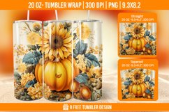 Pumpkin Tumbler Sublimation Wrap, 20 oz Fall Tumbler Wrap Product Image 1
