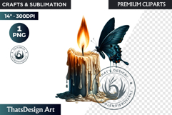 Dark Academia PNG, Gothic Butterfly Clipart Moody ephemera Product Image 1