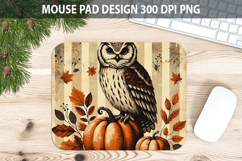 Owl Mouse pad Sublimation - Thanksgiving PNG Design Product Image 1