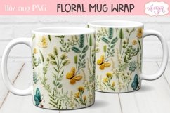 3D embroidery mug wrap design sublimation PNG for spring Product Image 1