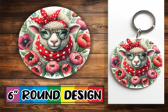 Unique Round Ornaments Design PNG, Cute Animals Product Image 1