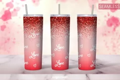 Red Glitter Tumbler Wrap | Skinny 20 oz | Valentines Day Product Image 1