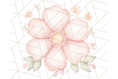 Pastel Pink Easter Bunny Egg and Flowers Clipart PNG Product Image 4