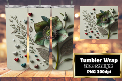 Exceptional 20oz Tumbler Design , 3D Flower Product Image 1