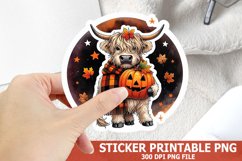 Halloween Highland Cow Sticker| Halloween Sticker Product Image 1