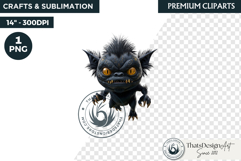 Halloween Little Monster Clipart Png, Spooky Cute Fantasy Product Image 1
