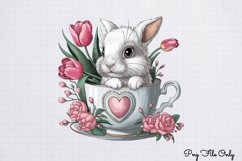 Valentines Day Bunny Cups Clipart PNG Product Image 1